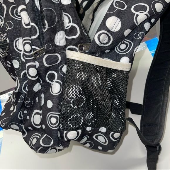 Trans by Jansport Circle/Polka-dot Black and White Backpack - Picture 12 of 12